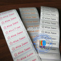 Personalised  custom thermal transfer printing Name label plain white name iron on name tapes